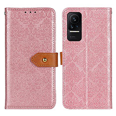 Leather Case Stands Flip Cover Holder K05Z for Xiaomi Civi 5G Pink