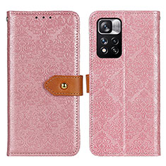 Leather Case Stands Flip Cover Holder K05Z for Xiaomi Mi 11i 5G (2022) Pink