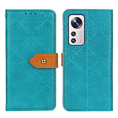 Leather Case Stands Flip Cover Holder K05Z for Xiaomi Mi 12 5G Green