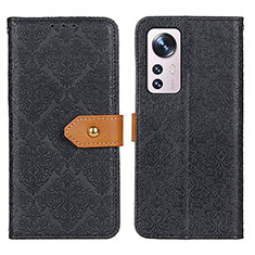 Leather Case Stands Flip Cover Holder K05Z for Xiaomi Mi 12S 5G Black