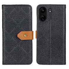 Leather Case Stands Flip Cover Holder K05Z for Xiaomi Poco C65 Black