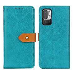 Leather Case Stands Flip Cover Holder K05Z for Xiaomi POCO M3 Pro 5G Green