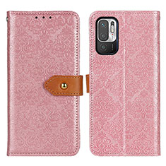 Leather Case Stands Flip Cover Holder K05Z for Xiaomi POCO M3 Pro 5G Pink