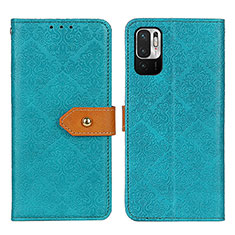 Leather Case Stands Flip Cover Holder K05Z for Xiaomi Redmi Note 10 JE 5G Green