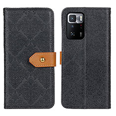 Leather Case Stands Flip Cover Holder K05Z for Xiaomi Redmi Note 10 Pro 5G Black