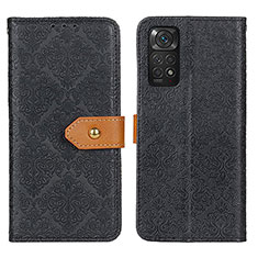 Leather Case Stands Flip Cover Holder K05Z for Xiaomi Redmi Note 11 4G (2022) Black