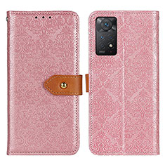 Leather Case Stands Flip Cover Holder K05Z for Xiaomi Redmi Note 11 Pro 5G Pink