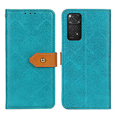 Leather Case Stands Flip Cover Holder K05Z for Xiaomi Redmi Note 11S 4G Green