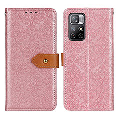 Leather Case Stands Flip Cover Holder K05Z for Xiaomi Redmi Note 11T 5G Pink