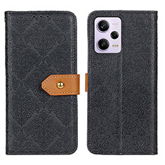 Leather Case Stands Flip Cover Holder K05Z for Xiaomi Redmi Note 12 Pro 5G Black