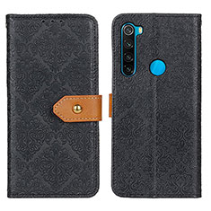 Leather Case Stands Flip Cover Holder K05Z for Xiaomi Redmi Note 8 (2021) Black