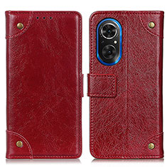 Leather Case Stands Flip Cover Holder K06Z for Huawei Honor 50 SE 5G Red