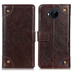 Leather Case Stands Flip Cover Holder K06Z for Nokia C20 Plus Brown