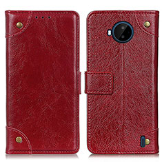 Leather Case Stands Flip Cover Holder K06Z for Nokia C20 Plus Red