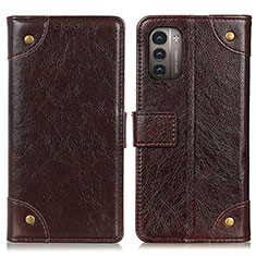 Leather Case Stands Flip Cover Holder K06Z for Nokia G11 Brown