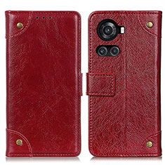 Leather Case Stands Flip Cover Holder K06Z for OnePlus 10R 5G Red