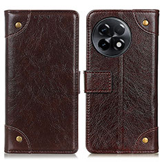 Leather Case Stands Flip Cover Holder K06Z for OnePlus 11R 5G Brown