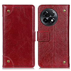 Leather Case Stands Flip Cover Holder K06Z for OnePlus Ace 2 5G Red