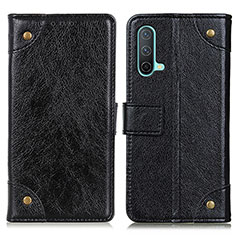 Leather Case Stands Flip Cover Holder K06Z for OnePlus Nord CE 5G Black