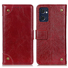 Leather Case Stands Flip Cover Holder K06Z for Oppo Find X5 Lite 5G Red