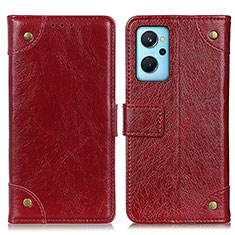 Leather Case Stands Flip Cover Holder K06Z for Oppo K10 4G Red
