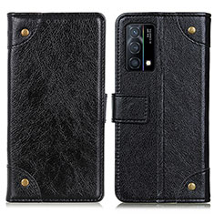 Leather Case Stands Flip Cover Holder K06Z for Oppo K9 5G Black