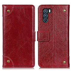 Leather Case Stands Flip Cover Holder K06Z for Oppo K9 Pro 5G Red