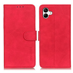 Leather Case Stands Flip Cover Holder K06Z for Samsung Galaxy F04 Red