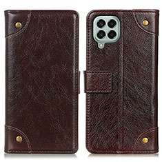 Leather Case Stands Flip Cover Holder K06Z for Samsung Galaxy M33 5G Brown