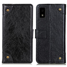 Leather Case Stands Flip Cover Holder K06Z for Sharp Aquos wish Black