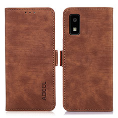 Leather Case Stands Flip Cover Holder K06Z for Sharp Aquos wish3 Brown