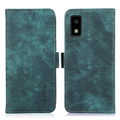 Leather Case Stands Flip Cover Holder K06Z for Sharp Aquos wish3 Green