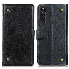 Leather Case Stands Flip Cover Holder K06Z for Sony Xperia 10 III SO-52B Black
