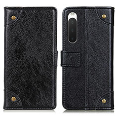 Leather Case Stands Flip Cover Holder K06Z for Sony Xperia 10 IV SO-52C Black