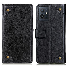 Leather Case Stands Flip Cover Holder K06Z for Vivo Y75 5G Black