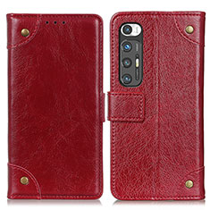 Leather Case Stands Flip Cover Holder K06Z for Xiaomi Mi 10S 5G Red