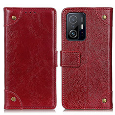 Leather Case Stands Flip Cover Holder K06Z for Xiaomi Mi 11T 5G Red