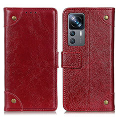 Leather Case Stands Flip Cover Holder K06Z for Xiaomi Mi 12T 5G Red