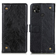 Leather Case Stands Flip Cover Holder K06Z for Xiaomi POCO C31 Black