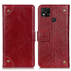 Leather Case Stands Flip Cover Holder K06Z for Xiaomi POCO C31 Red