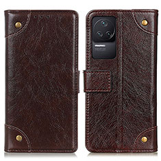 Leather Case Stands Flip Cover Holder K06Z for Xiaomi Redmi K50 Pro 5G Brown