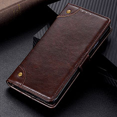 Leather Case Stands Flip Cover Holder K06Z for Xiaomi Redmi Note 10 Pro 4G Brown