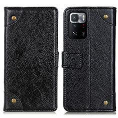 Leather Case Stands Flip Cover Holder K06Z for Xiaomi Redmi Note 10 Pro 5G Black