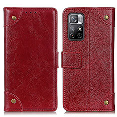 Leather Case Stands Flip Cover Holder K06Z for Xiaomi Redmi Note 11 5G Red