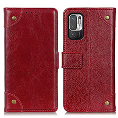 Leather Case Stands Flip Cover Holder K06Z for Xiaomi Redmi Note 11 SE 5G Red