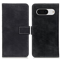 Leather Case Stands Flip Cover Holder K07Z for Google Pixel 8a 5G Black