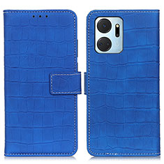 Leather Case Stands Flip Cover Holder K07Z for Huawei Honor X7a Blue