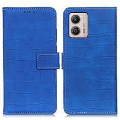 Leather Case Stands Flip Cover Holder K07Z for Motorola Moto G53 5G Blue