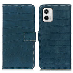 Leather Case Stands Flip Cover Holder K07Z for Motorola Moto G73 5G Green