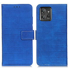 Leather Case Stands Flip Cover Holder K07Z for Motorola ThinkPhone 5G Blue